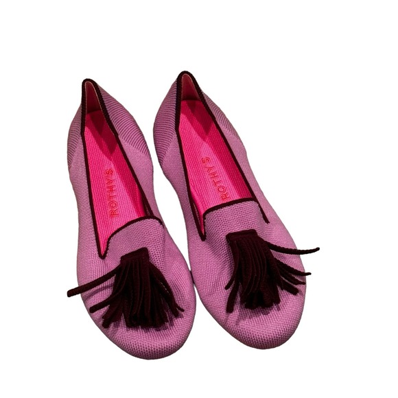 Rothy's The Merino Wool Tassel Slip On Loafer Flat Lavender Size W7 NWOB - Picture 4 of 8